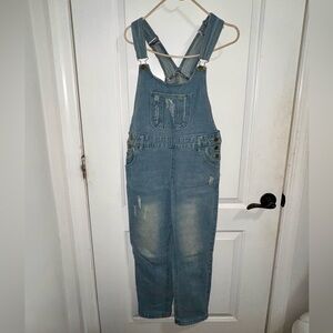 SHEIN Distressed Denim Overalls